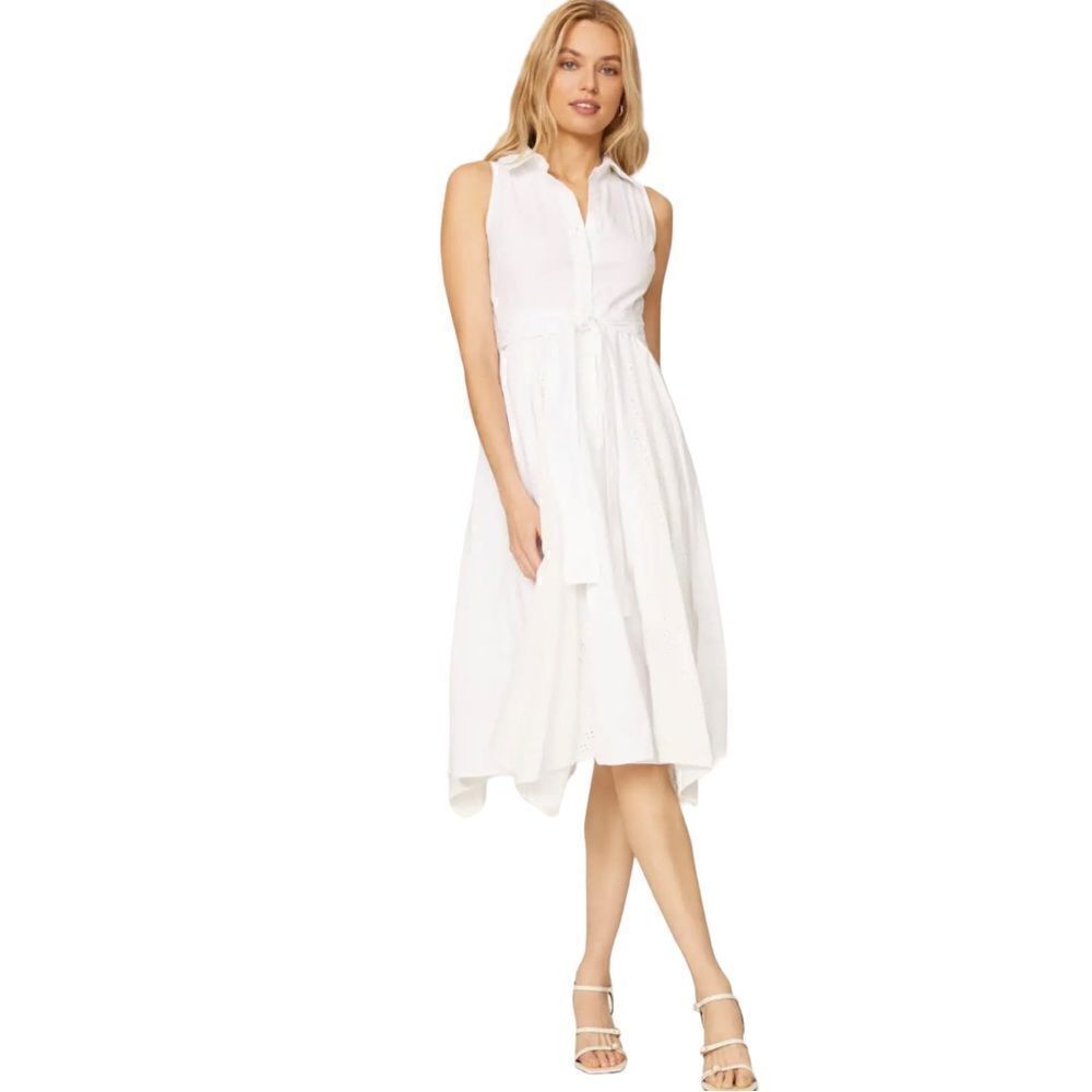 Marissa Webb White Eyelet Shirt Dress